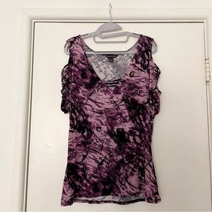 Rock & Republic Patterned Blouse w/ Cut Sleeves